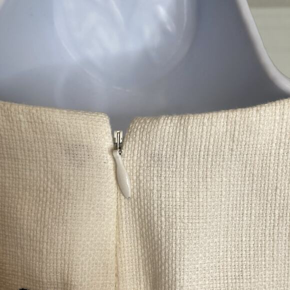 J Crew Women's White Black Bold Textured Geometric‎ Print Dress Size 0 Modern - Picture 11 of 12